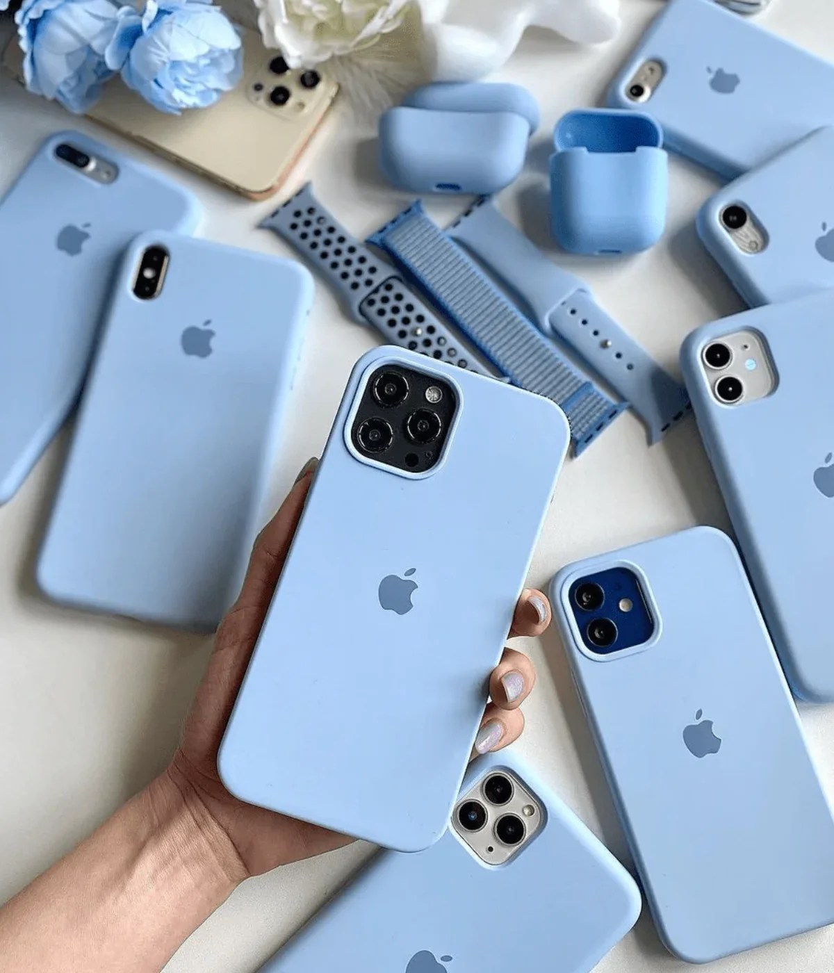 Buy Iphone Liquid Silicone Case Sky Blue