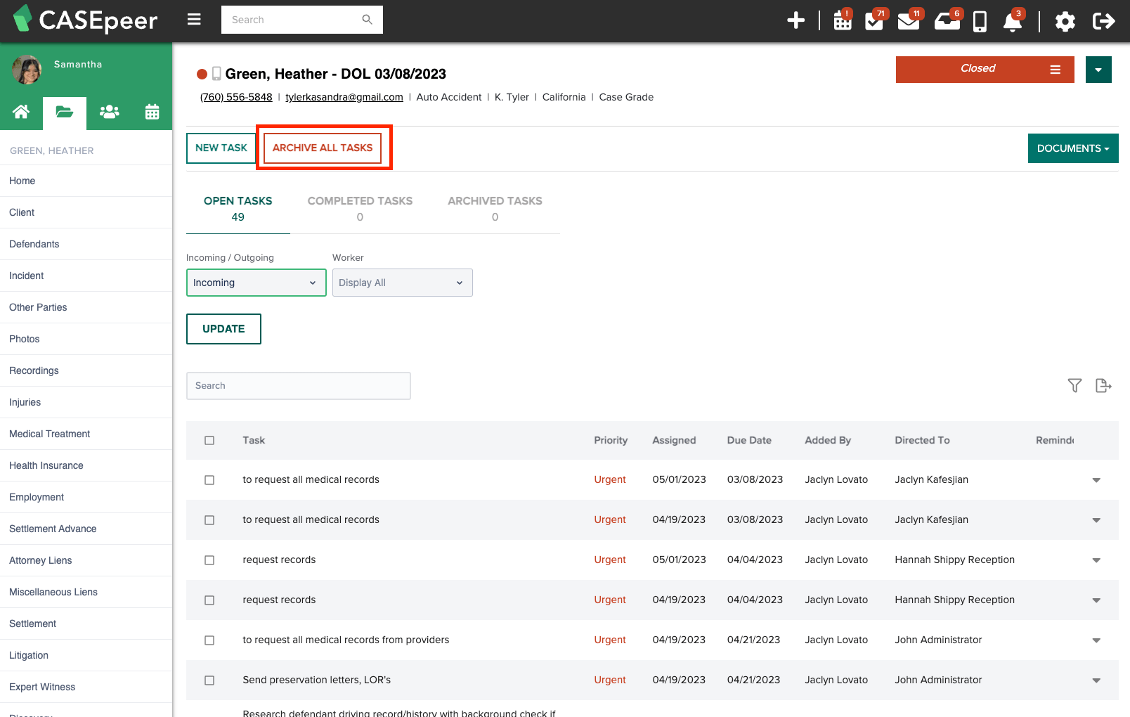 What Happens to the Tasks When I Close a Case? CASEpeer