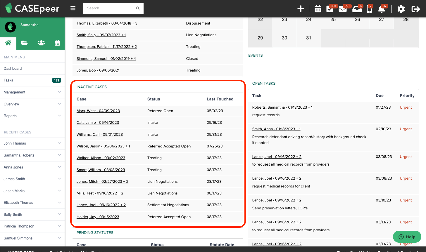 Why Do Some of My Cases Show Up on the Inactive Cases List on My