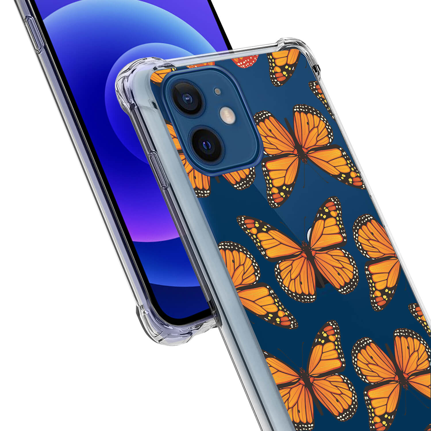 Case For [iPhone 12 / iPhone 12 Pro][Clear Bumper SET16] Clear Floral