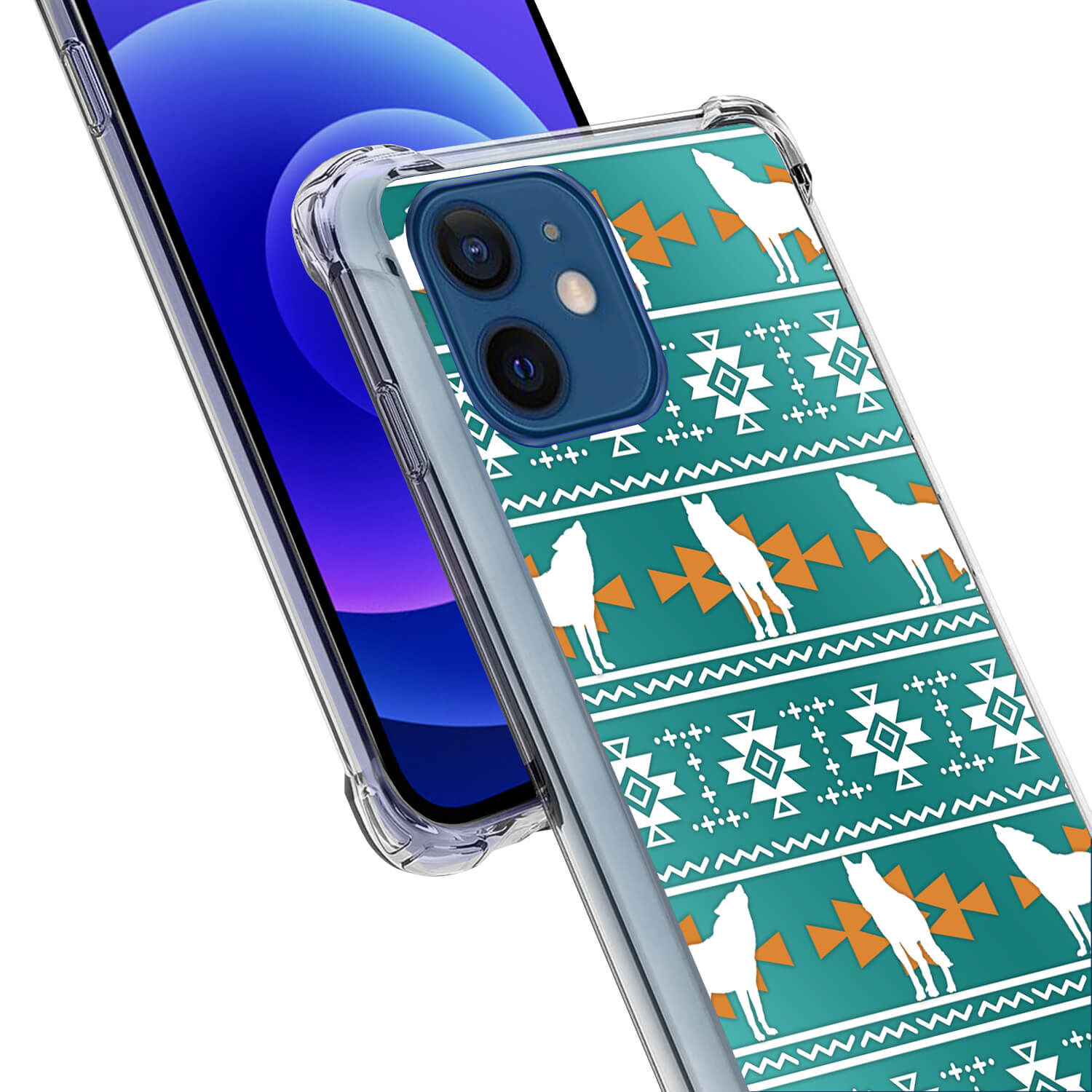 Case For [iPhone 12 / iPhone 12 Pro][Clear Bumper SET18] Tribal Slim