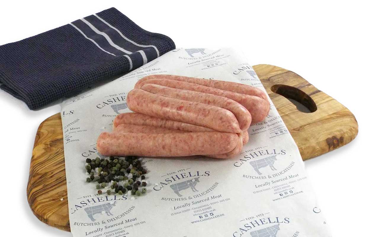 Traditional Thin Pork Sausages x 10 (600g) Cashells Ltd your local