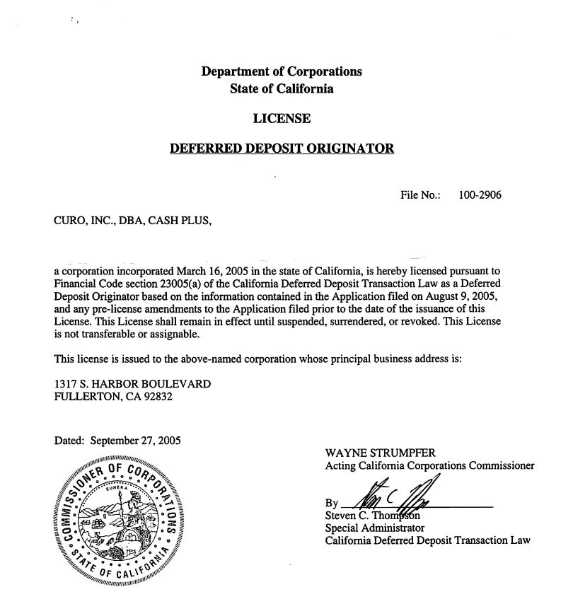 Payday Loans and Title Loans in Fullerton Cash Plus