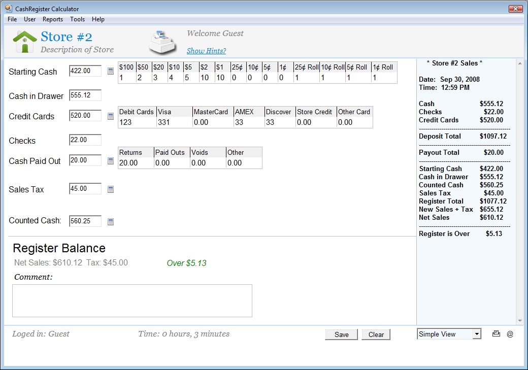 Cash Register Logging Software
