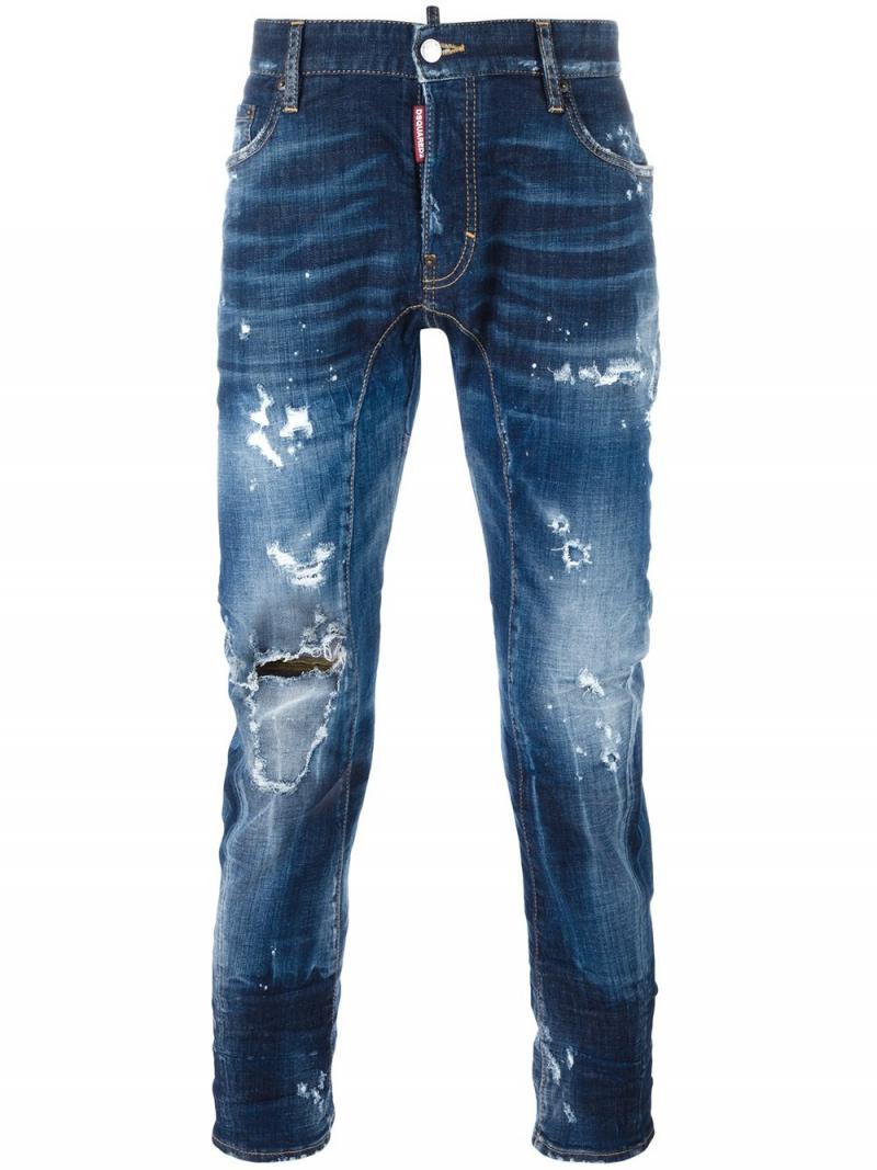 DSQUARED2 Tidy Biker bleached knee jeans