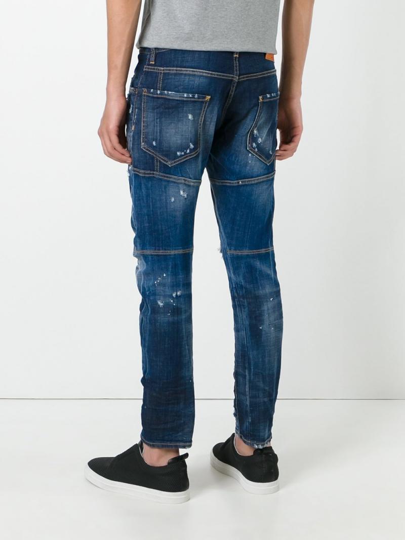 DSQUARED2 Tidy Biker bleached knee jeans