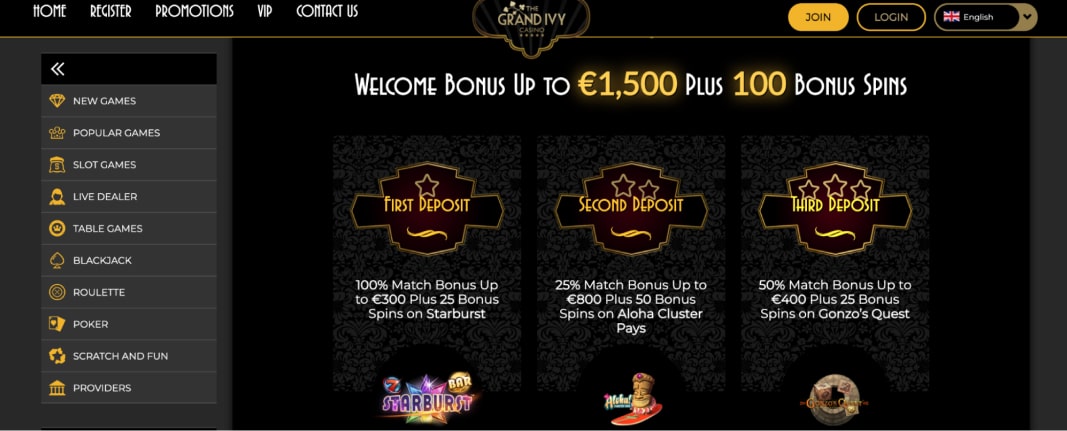Grand Ivy Casino Full Review 2021 Get no Deposit Bonus & Free Spins