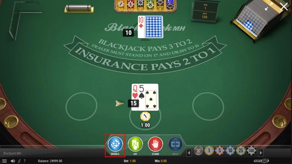 When to Double Down in Blackjack ? Rules & chart