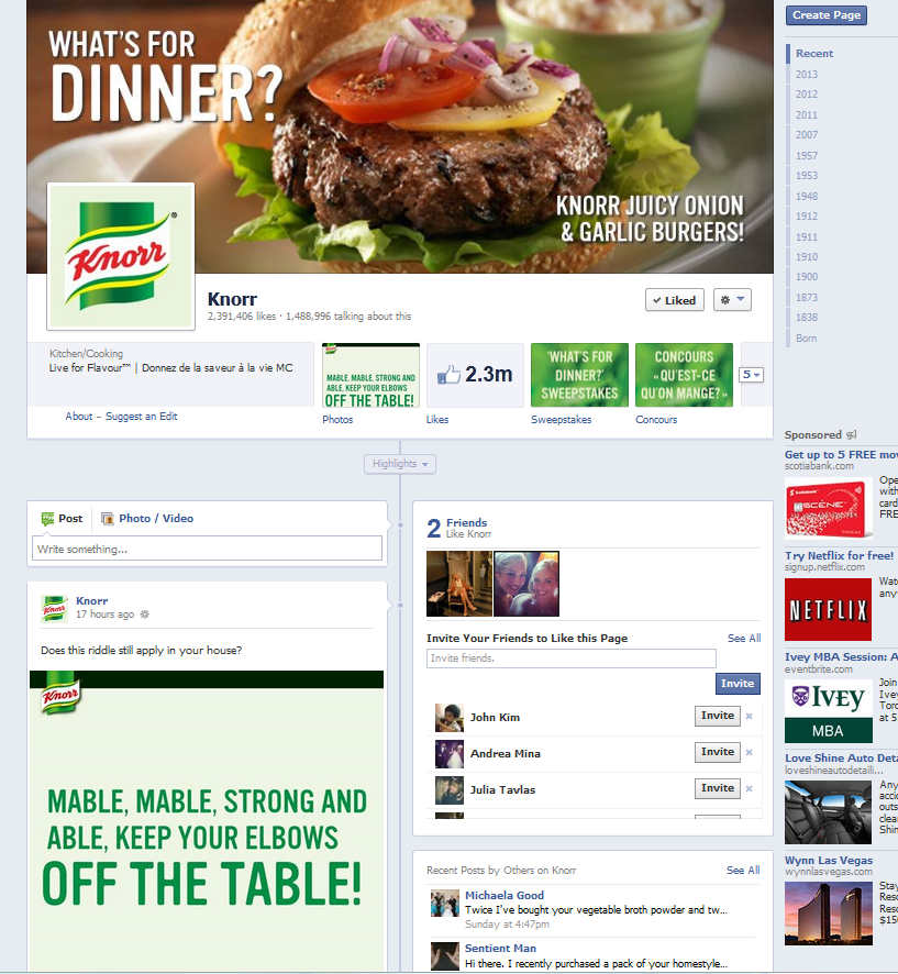 Knorr 'What's for Dinner?' Gambling Awards