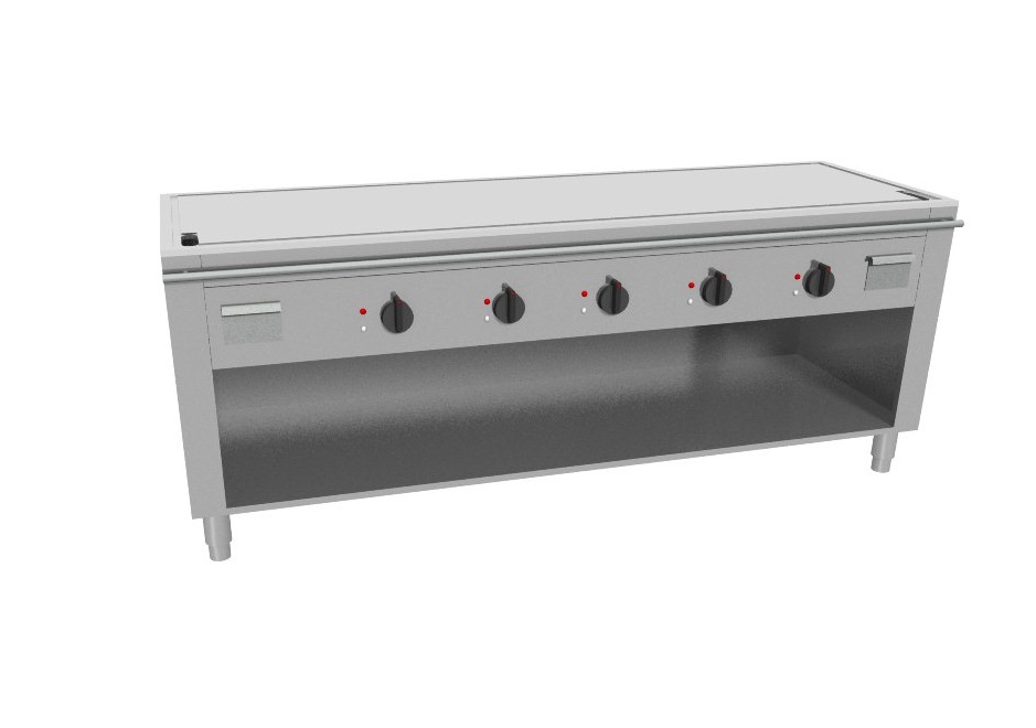 Electric Teppanyaki hot plate with five cooking zones. TEP5/220E Casta