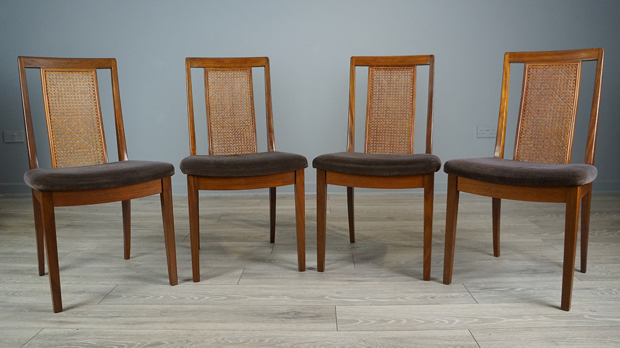 Set of 4 G Plan Dining Chairs Casta Blue