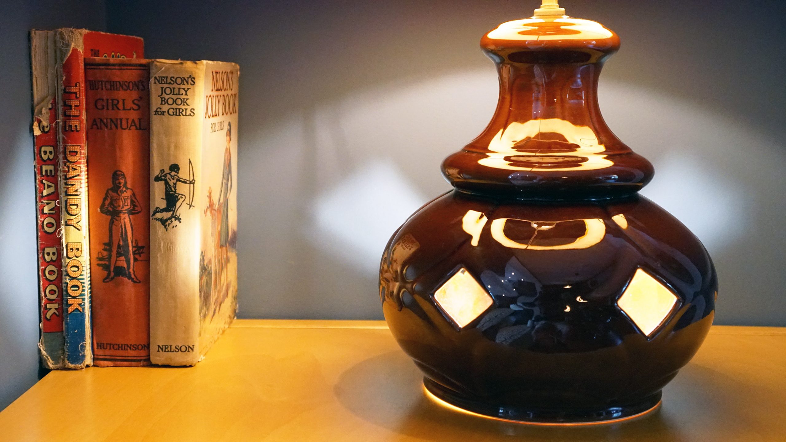 West German Ceramic Table Lamp Casta Blue