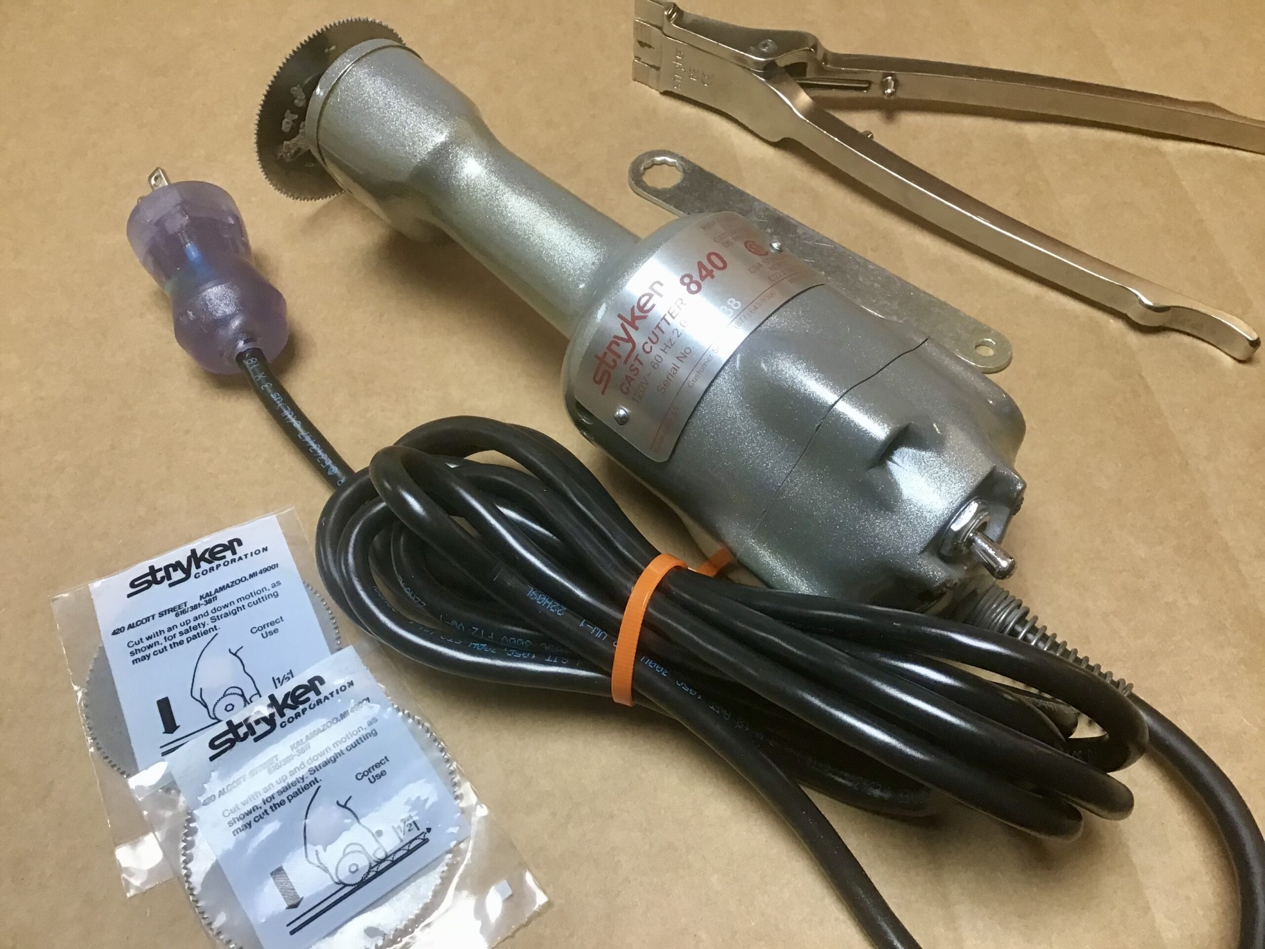 Stryker 840 Long Cord Cast Cutter with Accessories The Cast Cutter Repair Center Cast Room