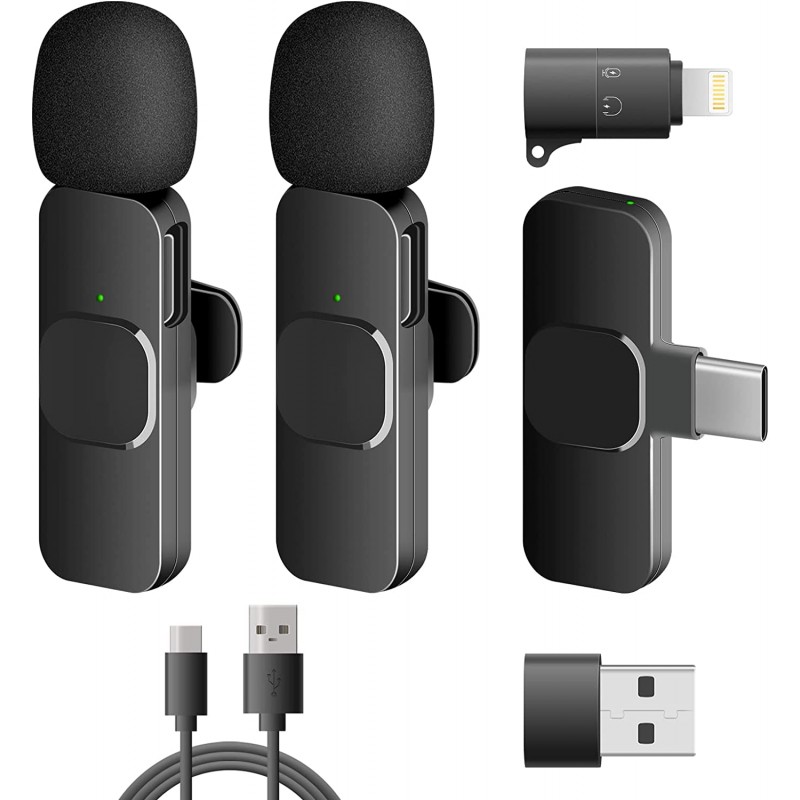 ABSGEEGA Lavalier USB Wireless Lavalier Lavalier Microphone for iPhone
