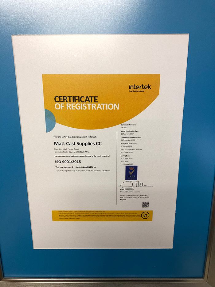 Matt Cast Supplies Castings SA
