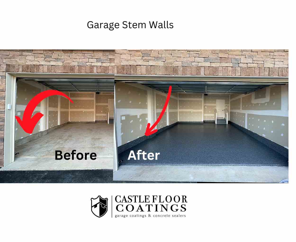 Garage Stem Walls & Stairs CASTLE FLOOR COATINGS