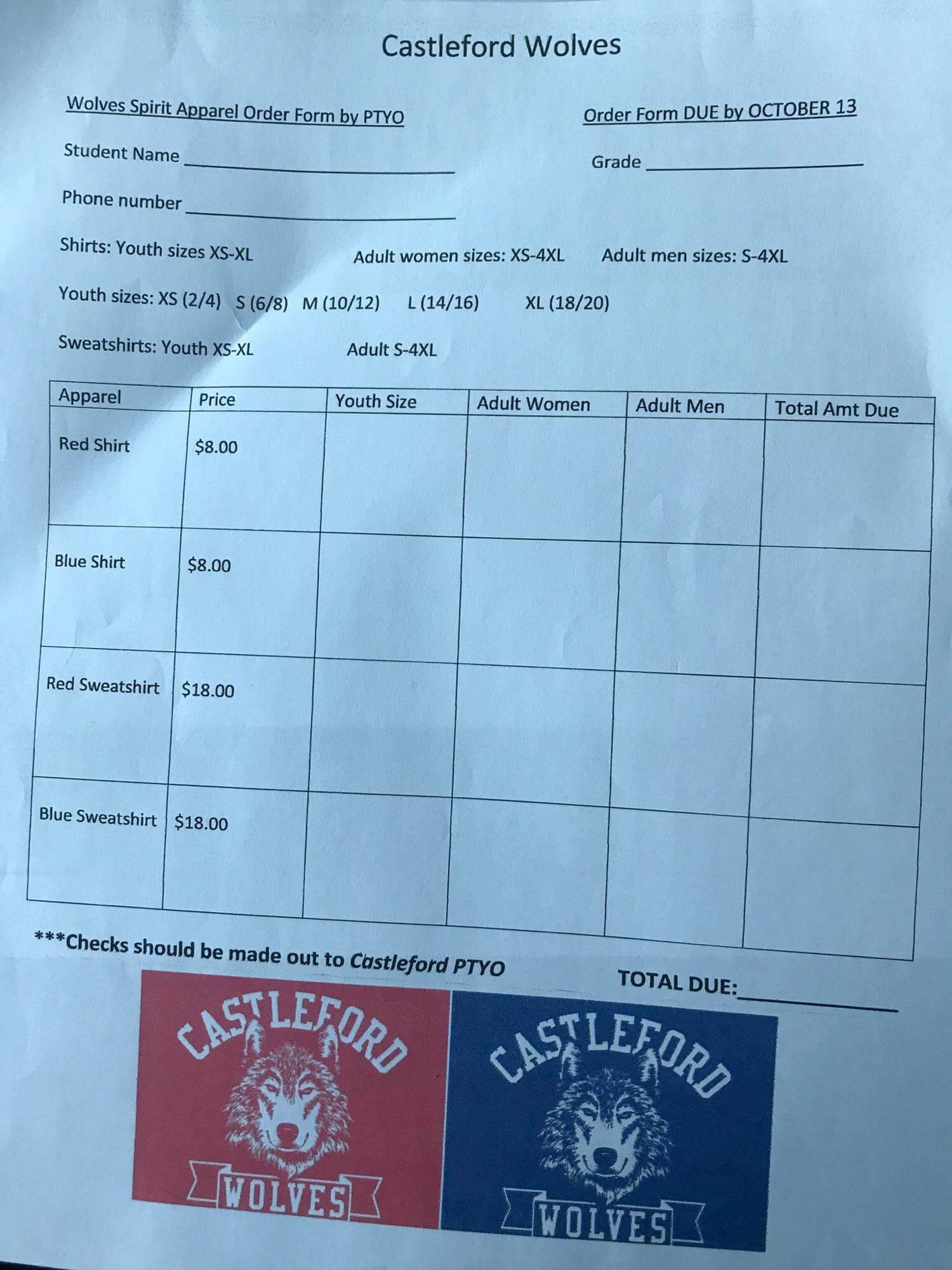 Wolf Apparel Castleford School District