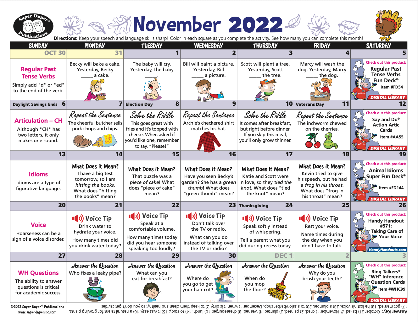 November Literacy Challenges Castleford School District
