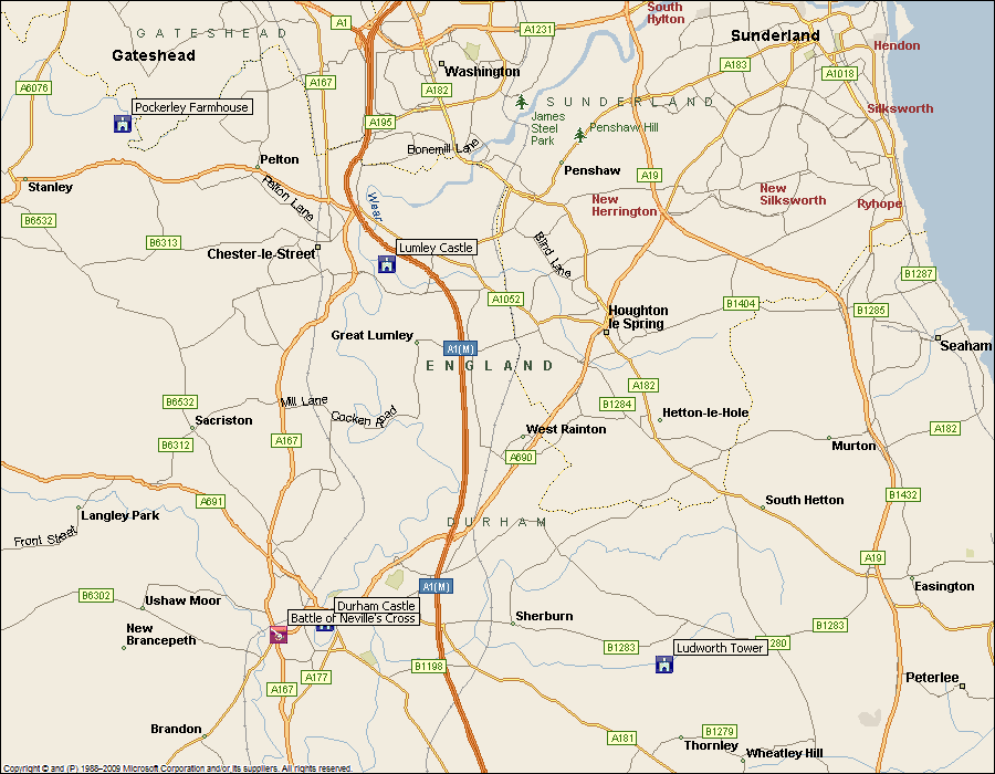 Battle of Neville's Cross Durham Castle Ludworth Tower Lumley Castle