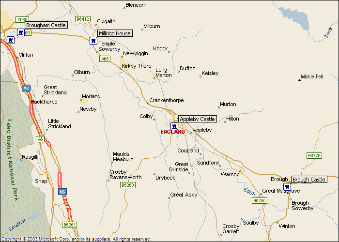 Appleby Castle Brough Castle Brougham Castle Millrigg Map English