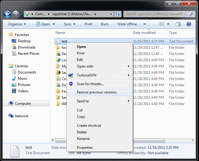 Restoring a File with Shadow Copy Computer Action Team