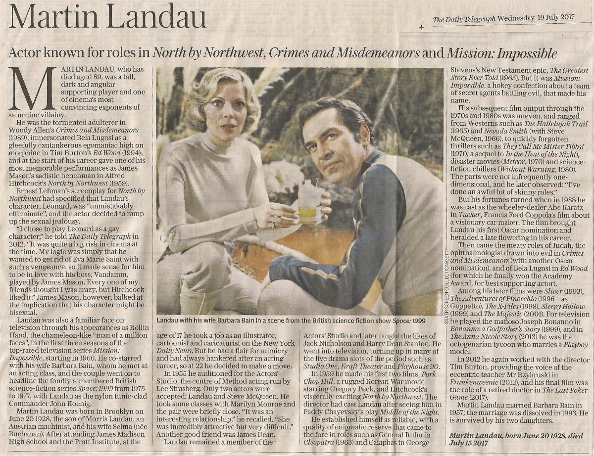 Martin Landau obituaries