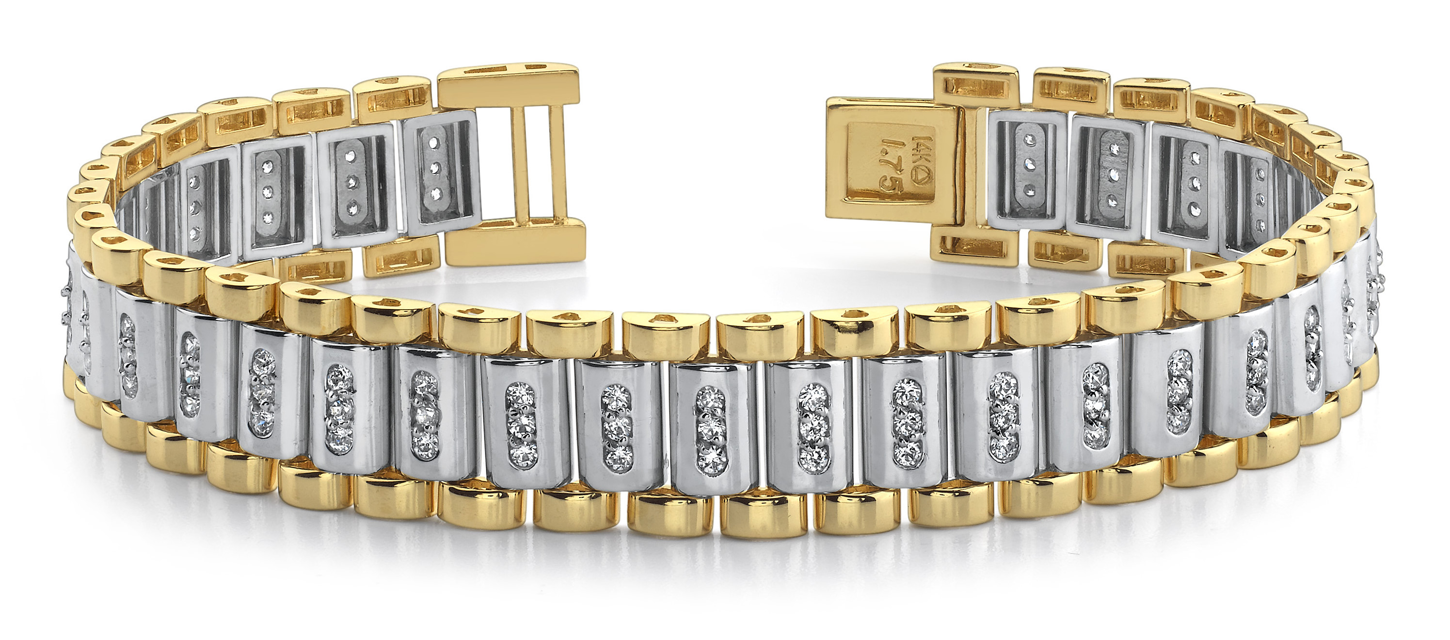 MB18 Men's Diamond Link Watch Strap Bracelet Aaron & Son Wholesale