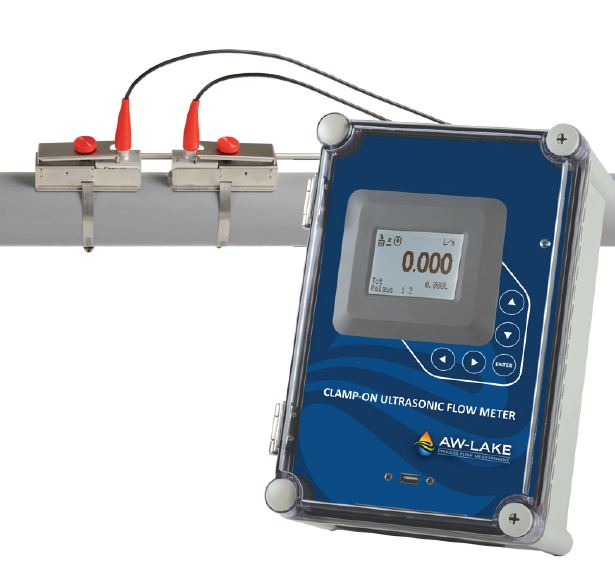 Item # CUTT-A1A1-A1-4A1A, Clamp-on Ultrasonic Flow Meter On AW-Lake