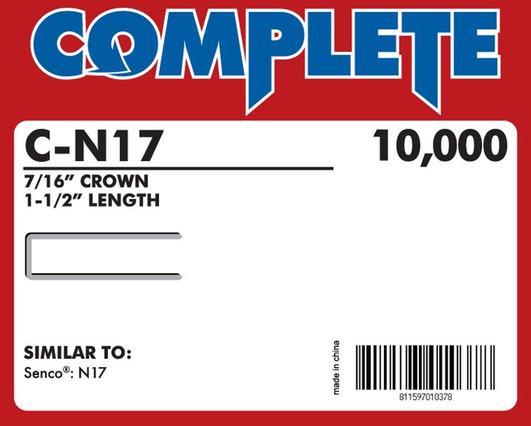 Medium Crown Staple carton closing fasteners