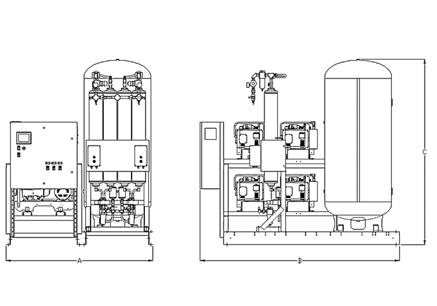 Item LST05A4, 5HP Laboratory Open Oilless Triplex Air Compressor with Premium NFPA Controls On