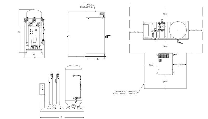 Item LSE1003, 10 hp Power Laboratory Scroll Enclosed Simplex Air