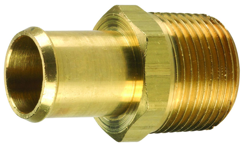 Brass Beaded Hose Barbs On Dunham Rubber & Belting Corp.