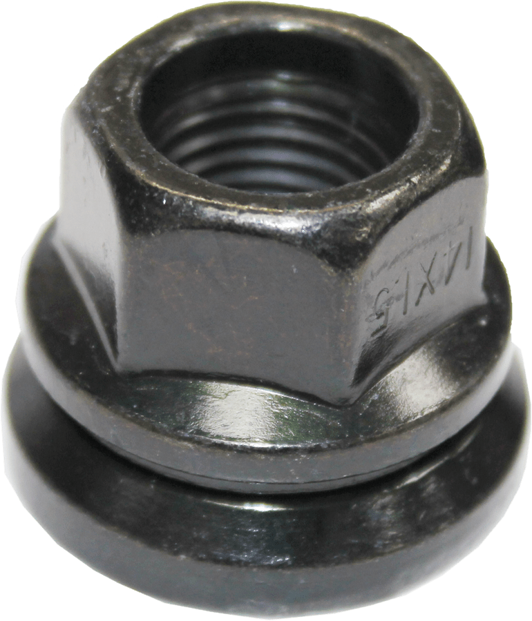 Item 61065, M14 x 1.5 Flange Flat Solid Steel Wheel Nut On FMSI