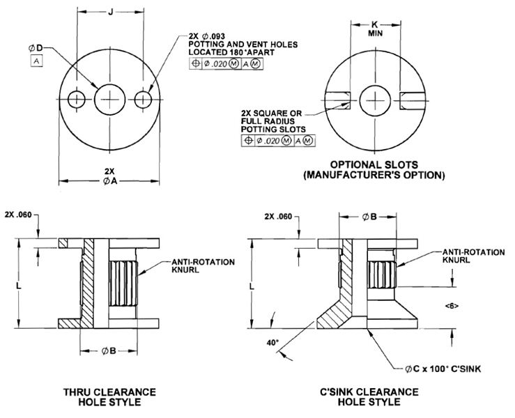 Item D18344K312, D1834 Series Delron® Inserts MoldedIn Sandwich