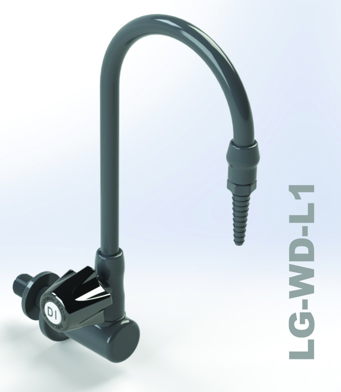 Item LGWDL1, PVC Laboratory Faucet, Wall Mount, Duraline Control