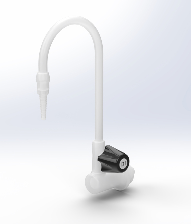 Item LGWDR2, Natural Polypropylene Lab Faucet, Wall Mount, Duraline