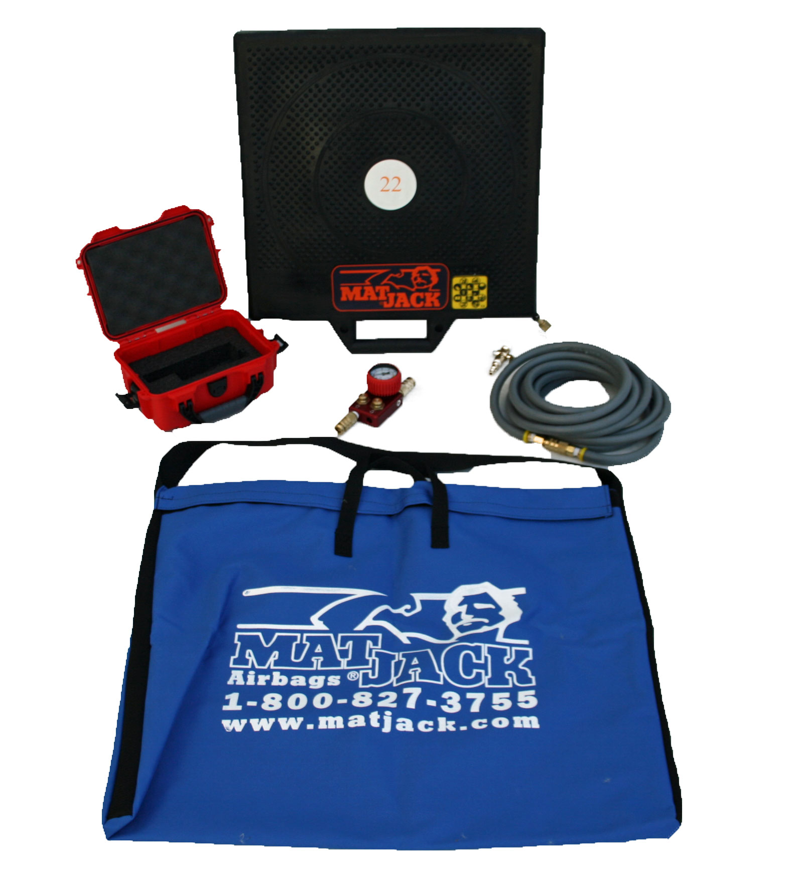 Item 122BK, 22 Ton Aramid Matjack Air Lifting Kit On Matjack