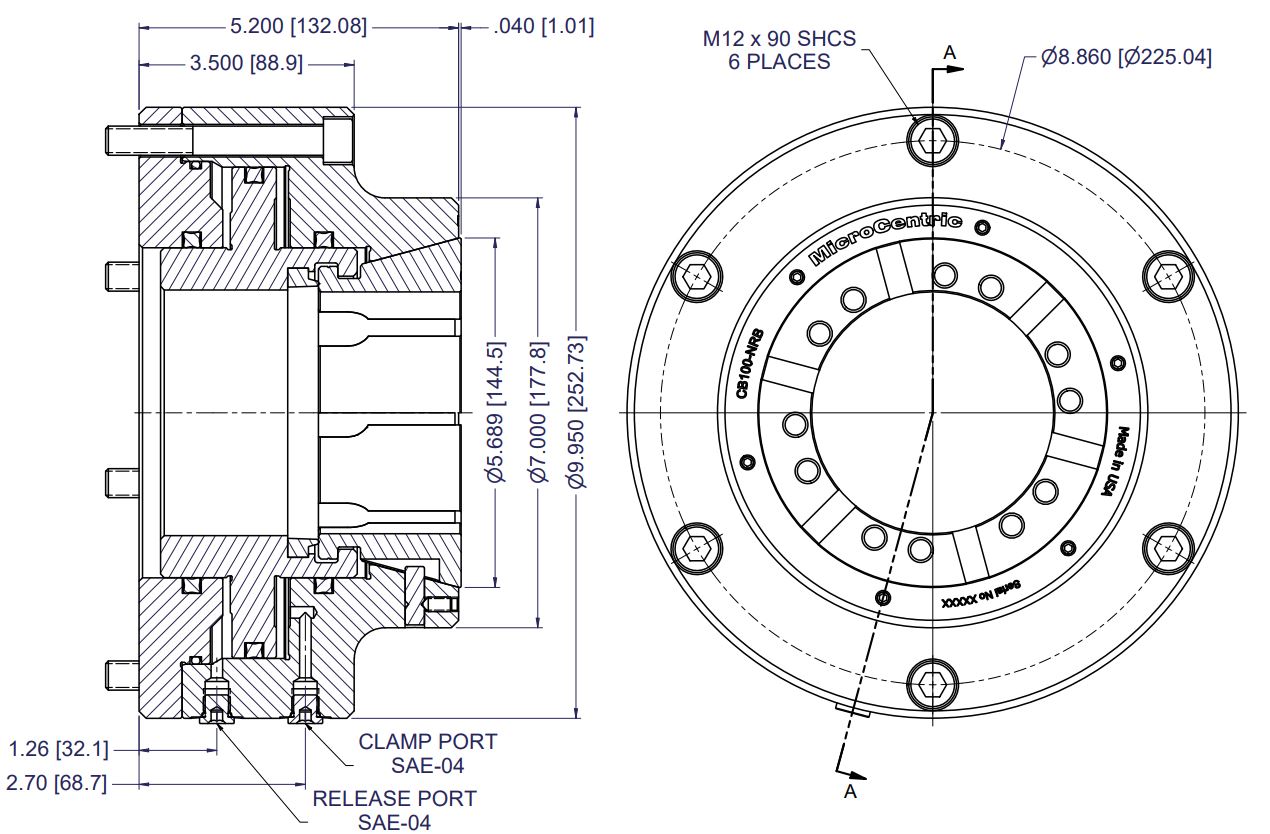 Model CB100NRB, CBNRB Collet Chucks Stationary Design On