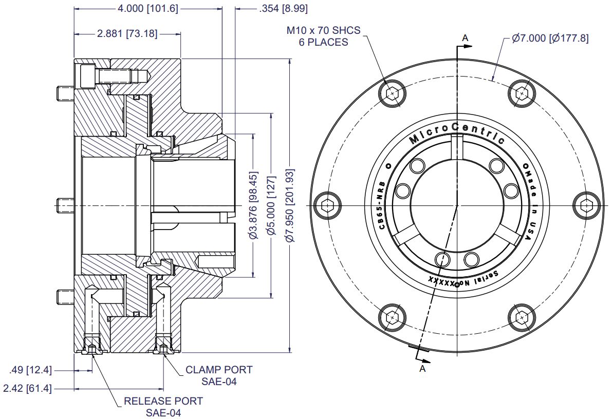 Model CB65NRB, CBNRB Collet Chucks Stationary Design On