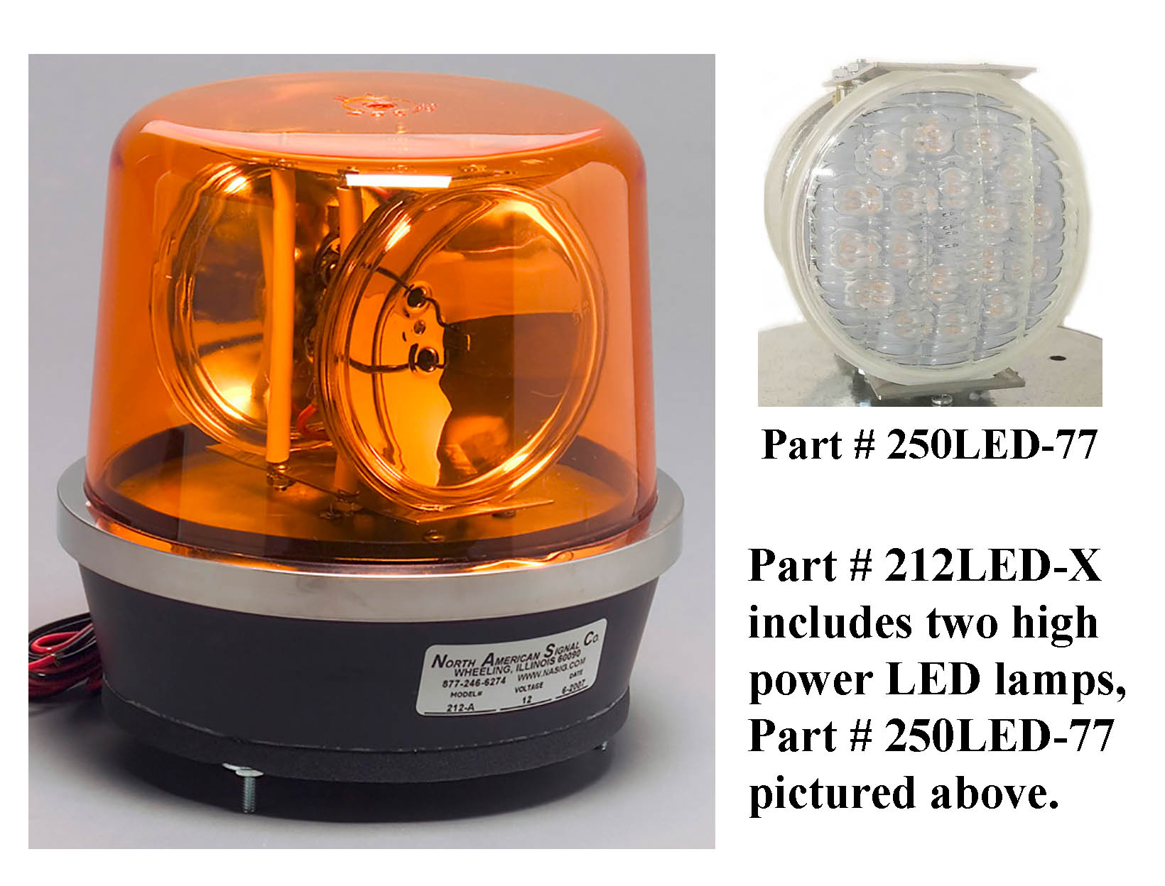 Item # 212LED-X, Revolving Lights - The 212 Series On North American