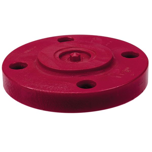 6519H Blind Flange Kynar® Red PVDF Schedule 80, OnePiece Solid