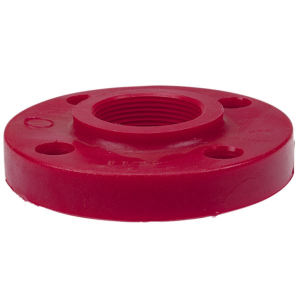 6551H3 Thread Flange FPT Kynar® Red PVDF Schedule 80, OnePiece