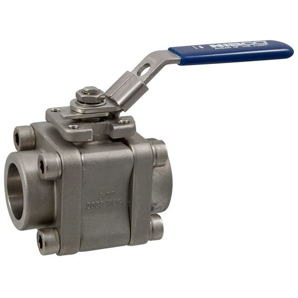 KM590S6R66FSLL ThreePiece Stainless Steel Ball Valve Socket