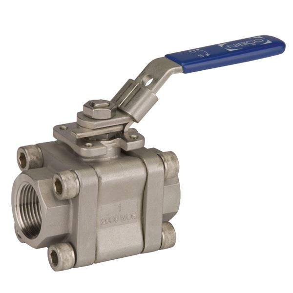 TM590S6R66FSLL ThreePiece Stainless Steel Ball Valve