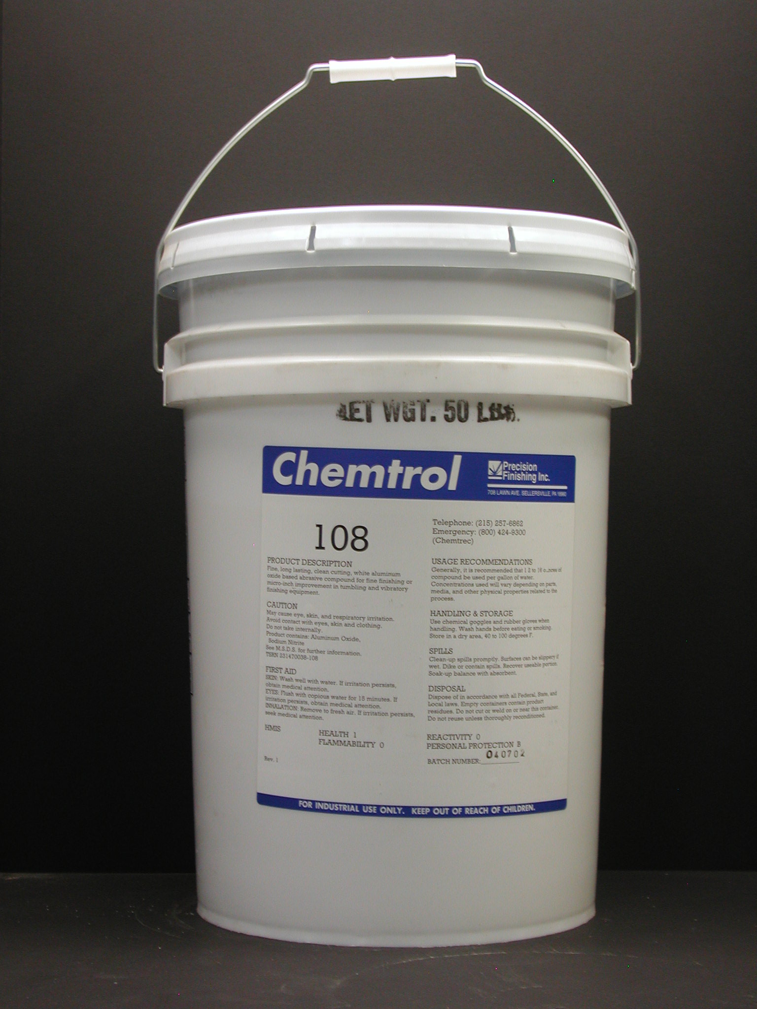 Stock No. C10850, Chemtrol 108 Abrasive Compound On Precision