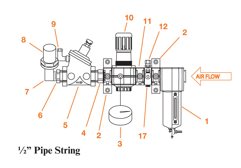 1/2" Pipe String Assemblies with Components On Precision Finishing, Inc.