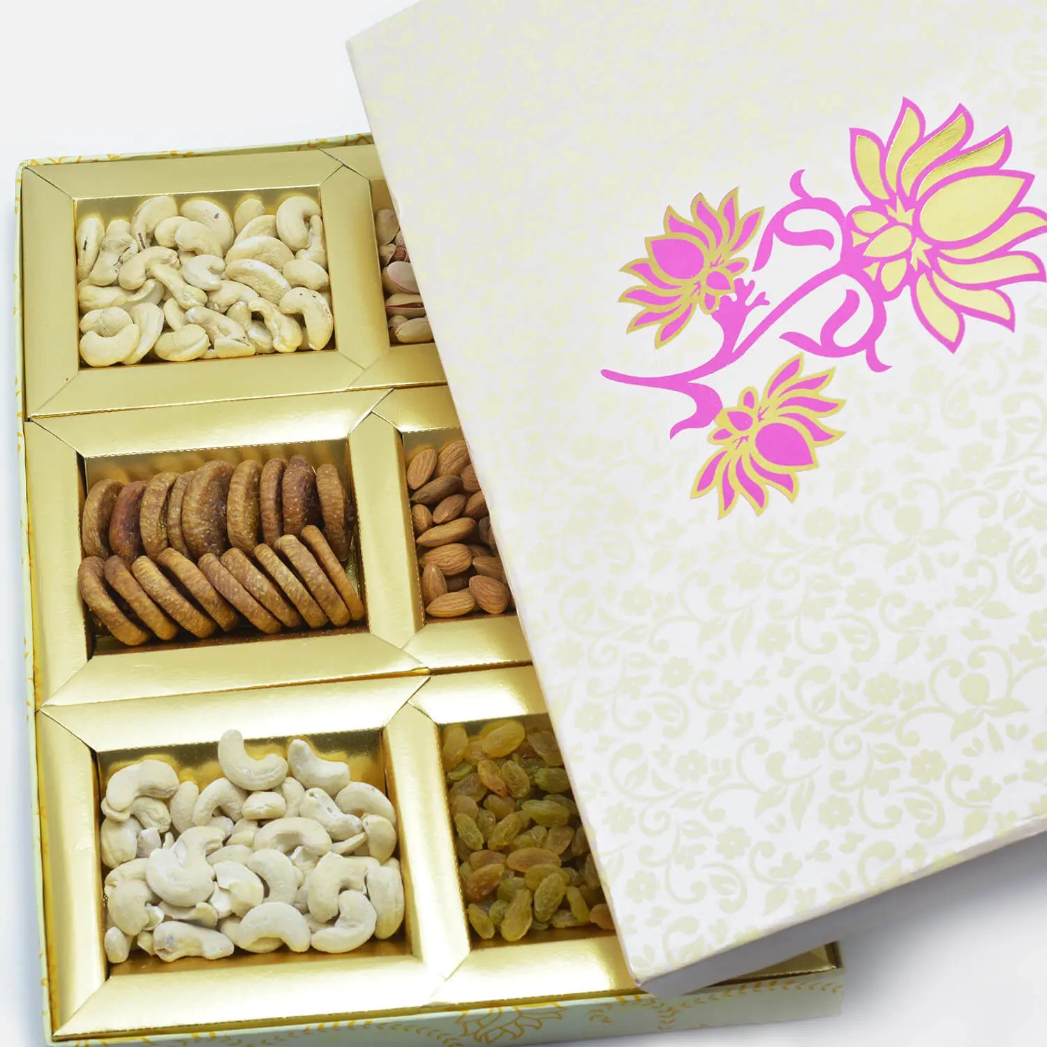 Buy or send Lotus delicacy of 6 dry fruit gift box Online