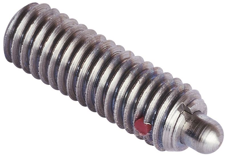 Item 69520X, Spring Plungers Pin Style Slotted SS Body SS Nose