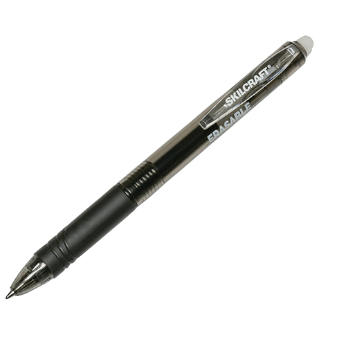 SKILCRAFT® Erasable ReWrite Retractable Gel Pen Black Ink Abel Supply