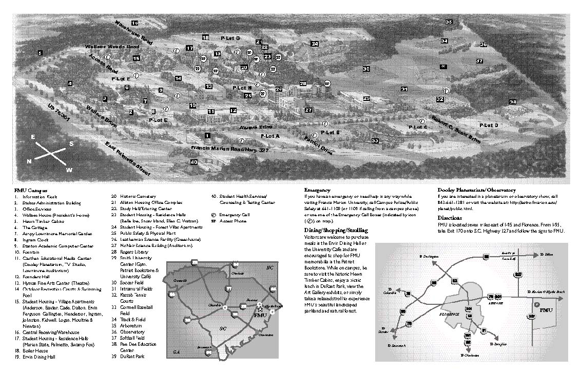 Francis Marion University Maps: FMU MAP